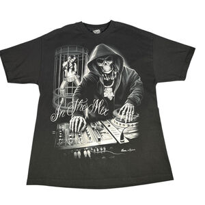 DGA Graphic T-Shirt DJ Skeleton Black Men’s Sz XL